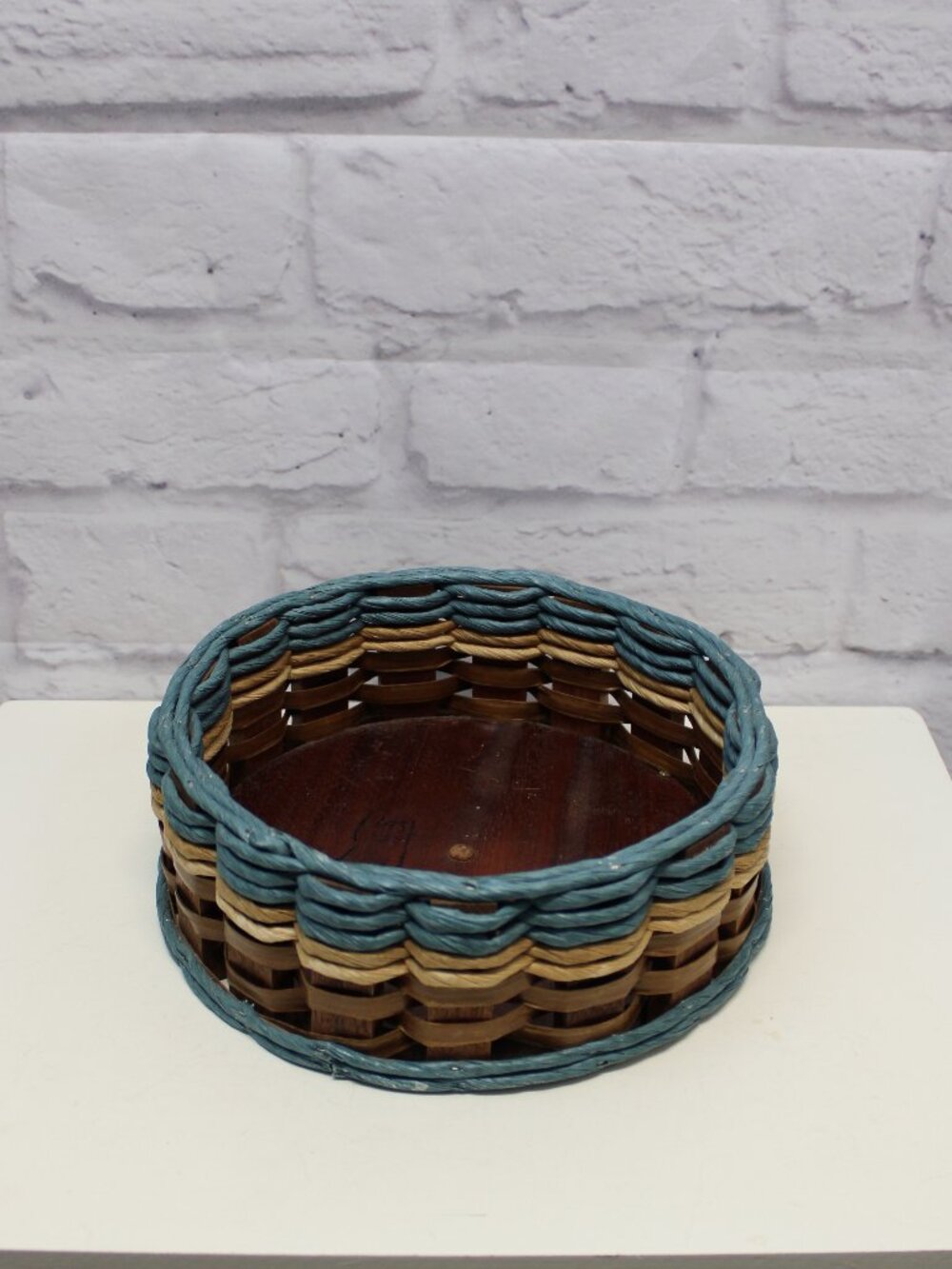 Foxcreek 9 Inch Lazy Susan Basket Wedgewood Blue Tabletops Counter Freestanding